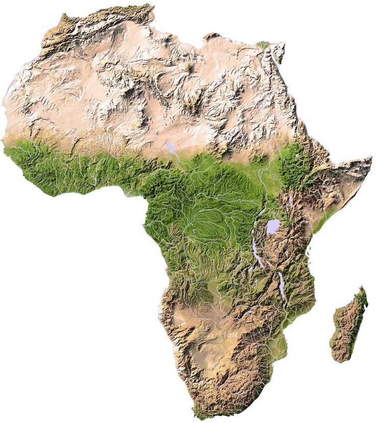 Topographic Map of Africa